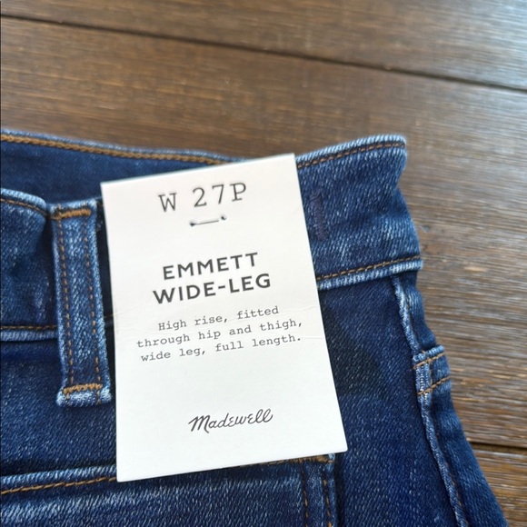 Madewell The Petite Emmett Wide-Leg Full Length Jean Size 27P - Picture 10 of 12